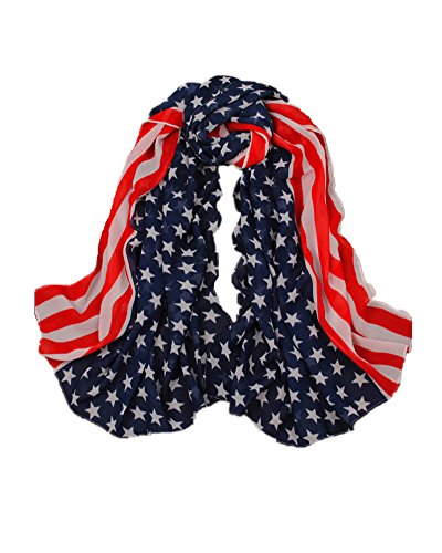 DAYAN Chiffon Sciarpa con la bandiera americana