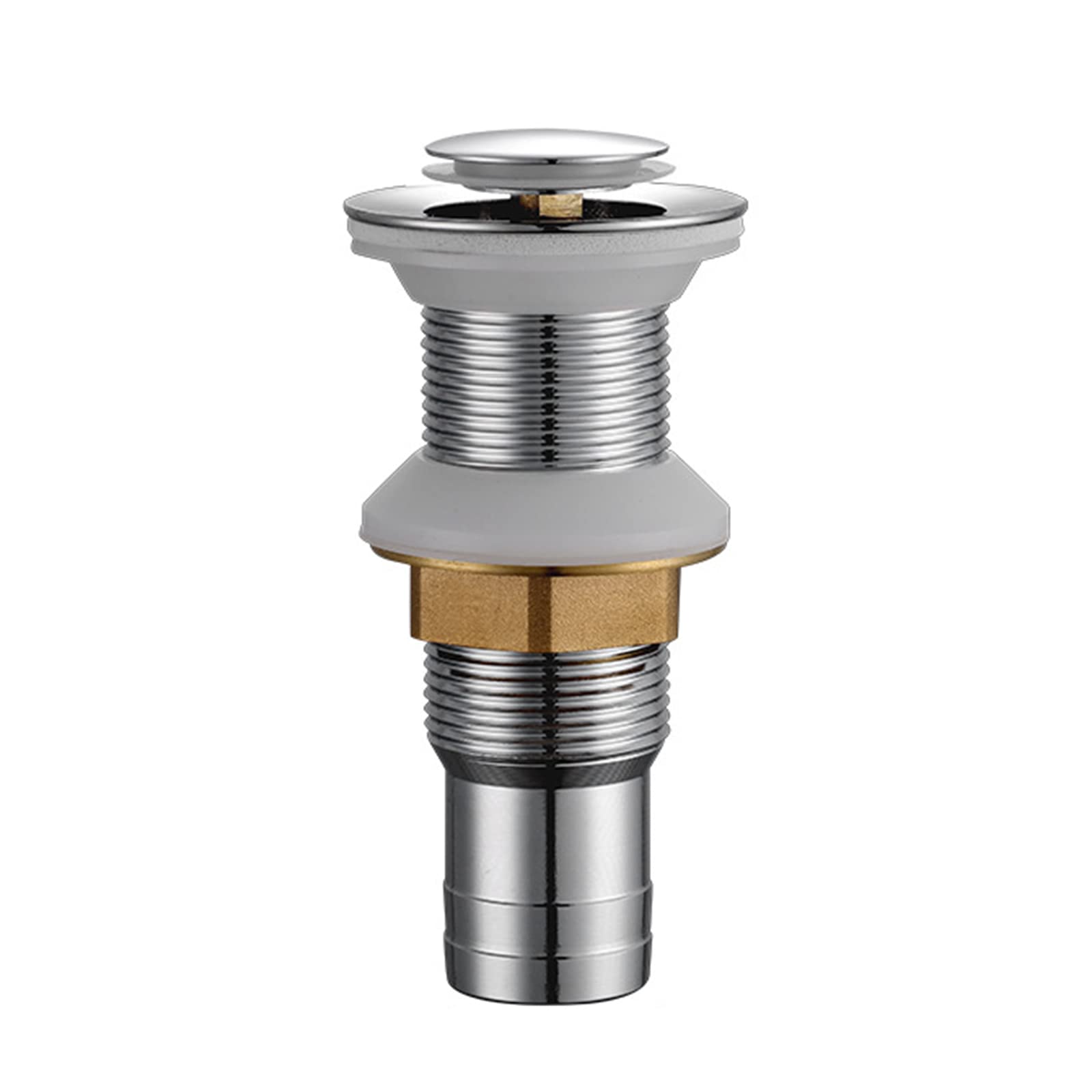 Tubo di scarico per lavello pop-up Tappo di scarico scanalato pop-up per lavabo da bagno, vasca da bagno, cromato (Chrome D)