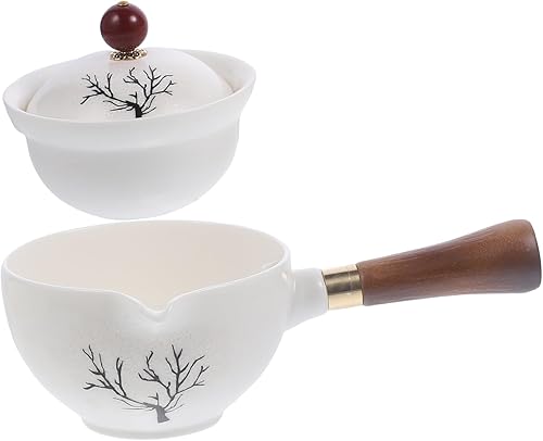 Miniatura 7 de Tetera de cerámica con mango lateral con aislamiento de hojas sueltas, tetera turca de cerámica de hojas sueltas, hervidor de té de cerámica