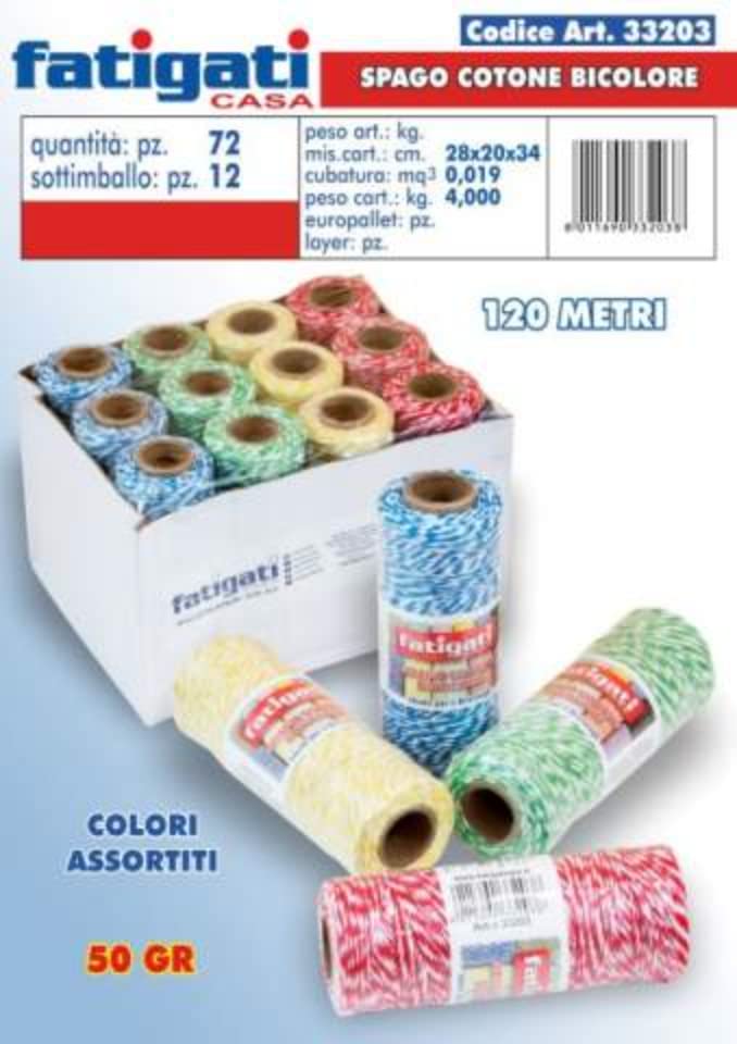 FATIGATI SRL L.BRICO SPAGO Bicolor 120mt 50g 33203, As Shown in The Picture, Come DA FOTO