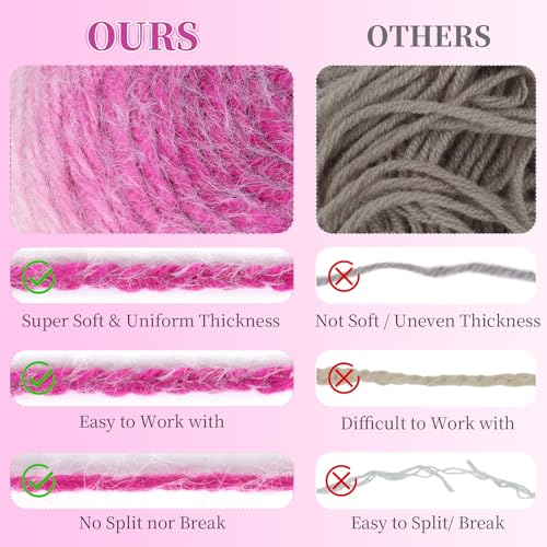 Image of Aeelike Ombre Yarn for Crocheting, 4 PCS Colorful Gradient Yarn #4 Medium, Each 190g(6.7 oz) 400m(437.5 Yards) 71% Acrylic 29% Nynon, Soft Cake Crochet Yarns for Blanket, Scraves, Sweaters, Color I