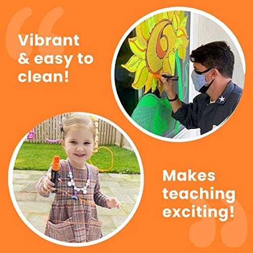 Miniatura 6 de Chalkola Marcadores de ventana  0.591 in Jumbo  Punta 3 en 1 con tinta de 0.99 oz  Paquete de 10 bolígrafos de tiza neón  Amados por profesores,