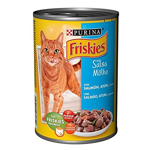 Purina Friskies en Salsa Comida para Gato Adulto con Salmón Y Atún, 24 X 400g
