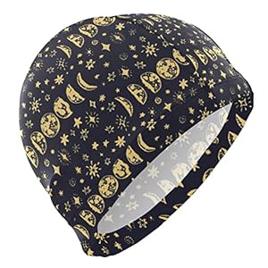 Dallonan Zwemmuts maan en sterren nachthemel volwassen zwemmuts polyester
