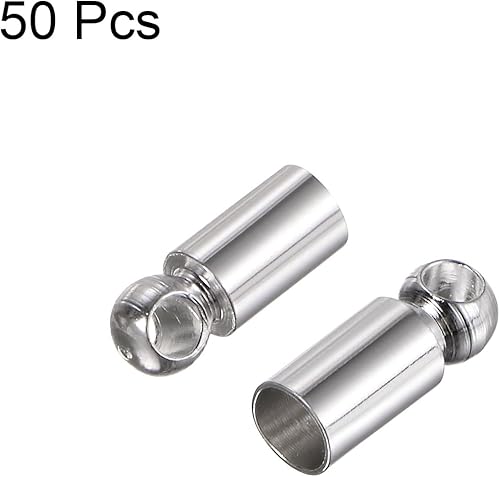 Miniatura 9 de HARFINGTON 50 tapas de extremo de cordón de 0.217 in de identificación de cobre, tapas de extremo de barril para bricolaje, pulseras, collares,