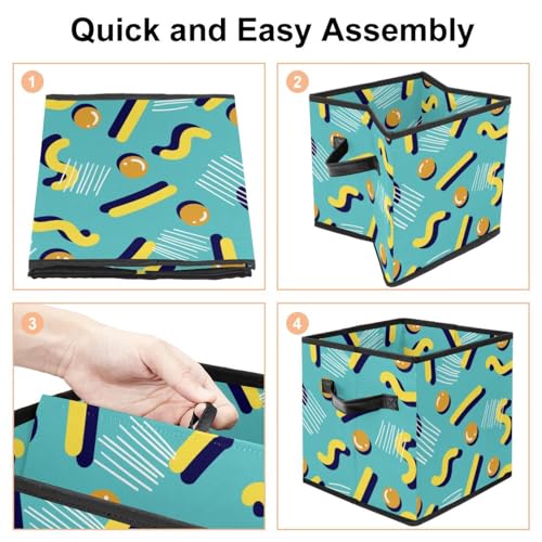 Boîte de rangement pliable en tissu géométrique pour placard