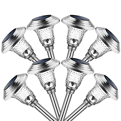 Gigalumi 6998 8 Pack Solar Pathway Lights, Solar Garden Lights Outdoor Warm White, Waterproof Led Path Lights For Yard, Patio, Landscape, Walkway thumb #1