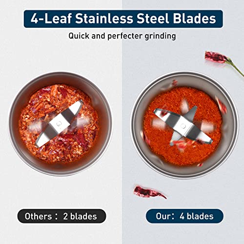 Bear Coffee Grinder, Spice Grinder, 300W Powerful Electric Herb Grinder With 200G Removable Cup For Spices, Pollen, Herb,And Coffee Beans, With Cleaning Brush #TOP3