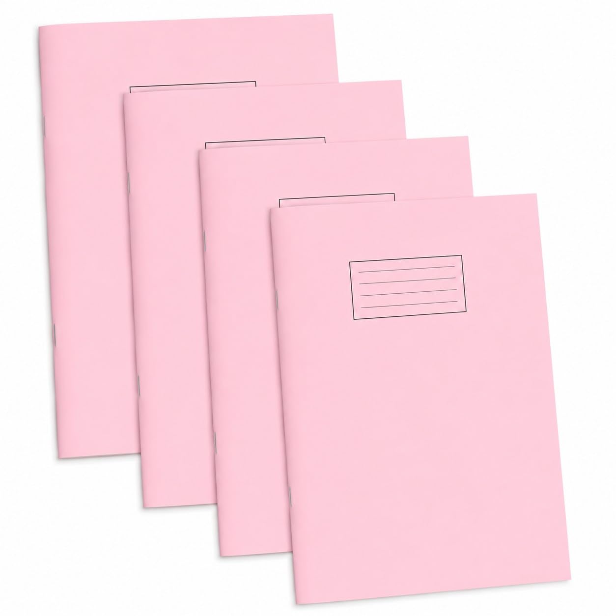 A4 Exercise Books – 80-Page Lined with 8mm Ruled Margin – Pastel Covers – Packs of 1, 2, 4, 6 or 8 – 5 Colours – Bulk School & Office Notebooks for Students, Teachers & Home Use (2, Pink Blush)