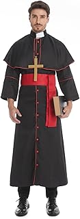 LMYOVE Mens Priest Costume Adult pastor for Cosplay Stage Performance Church Clergy Costume