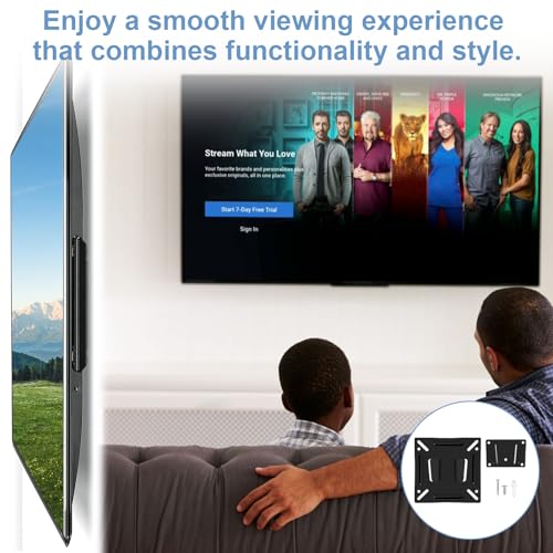 14-27 Inch Small Tv Wall Bracket,Monitor Wall Mount, Monitor Bracket,Universal TV Ultra Slim Vesa Wall Mount,Universal Tv Wall Bracket 30lbs With Max - Image 6