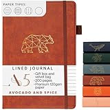 avocado & spice faux leather a5 journal notebook