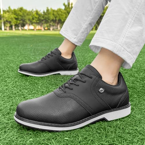 Image of THESTRON Men Golf Shoes Waterproof Professional Golf Footwears Spikes Spikeless Golf Walking Sneakers Turf Sports Golf Training Sneakers for Men