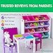 Humble Crew 9-Bin Toy Organizer – Forever Natural White/Pink/Purple/Aqua Plastic Bins, 3-Tier Storage Solution for Kids' Playrooms and Nurseries