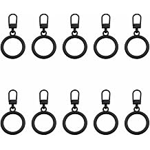 Ruiwaer 10PCS Round Adjustable Detachable Zipper Pulls Metal Ring Zipper Repair Replacement Parts for Jackets Coats Backpacks Wallets Black