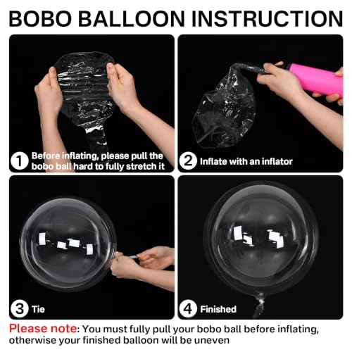 Image of Togvu Bobo Balloons, 20Inch Large Clear Balloons for Stuffing, 20Pcs Helium /Air Transparent Bubble Balloon for Birthday Graduation Valentines Wedding Christmas Party DIY Decorations