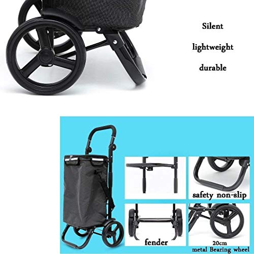 IGOSAIT Einkaufstrolley kleiner Wagen Tragbarer Trolley Auto Zuhause Trolley Aluminiumlegierung Stange für einfache… – Bild 7