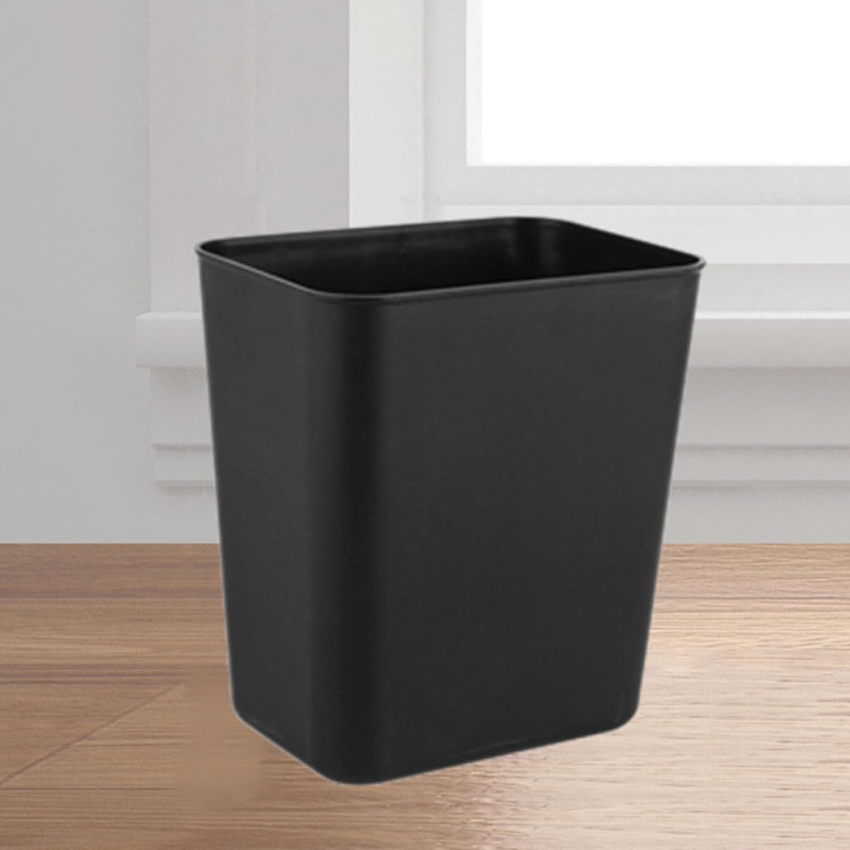 Cubo de Basura Pequeño Rectangular sin Tapa 14L Negro Papelera de Plástico para Dormitorio y Baño Set 2 Unidades Compacto para Hogar y Oficina