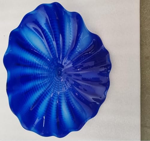 usiopup Hand Blown Glass Wall Decor,12-Inch Blown Glass Wall Plates,Translucent