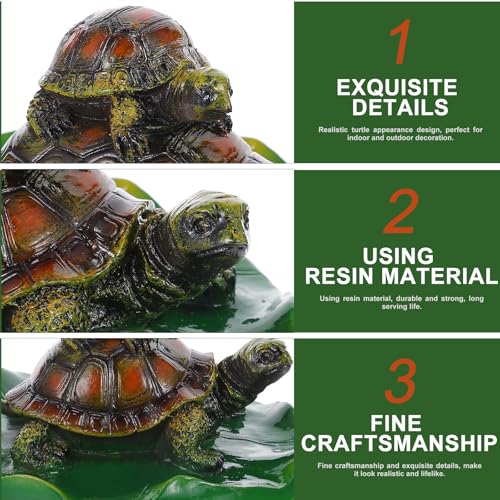 Tortuga de simulación en resina con vida útil prolongada para piscina 7