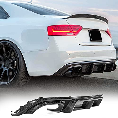 Carbon Fiber Rear Diffuser for Audi S5 A5 Sline B8.5 2013-2017 Bumper Cover Lower Lip Spoiler Valance Protector Factory Outlet NOT for Base Model
