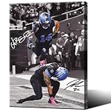 Framed American Football Jahmyr Gibbs Signed Poster For Kids Boys Gitfs-Canvas Prints Posters Picture For Teen Fans Room Bedroom Wall Decor