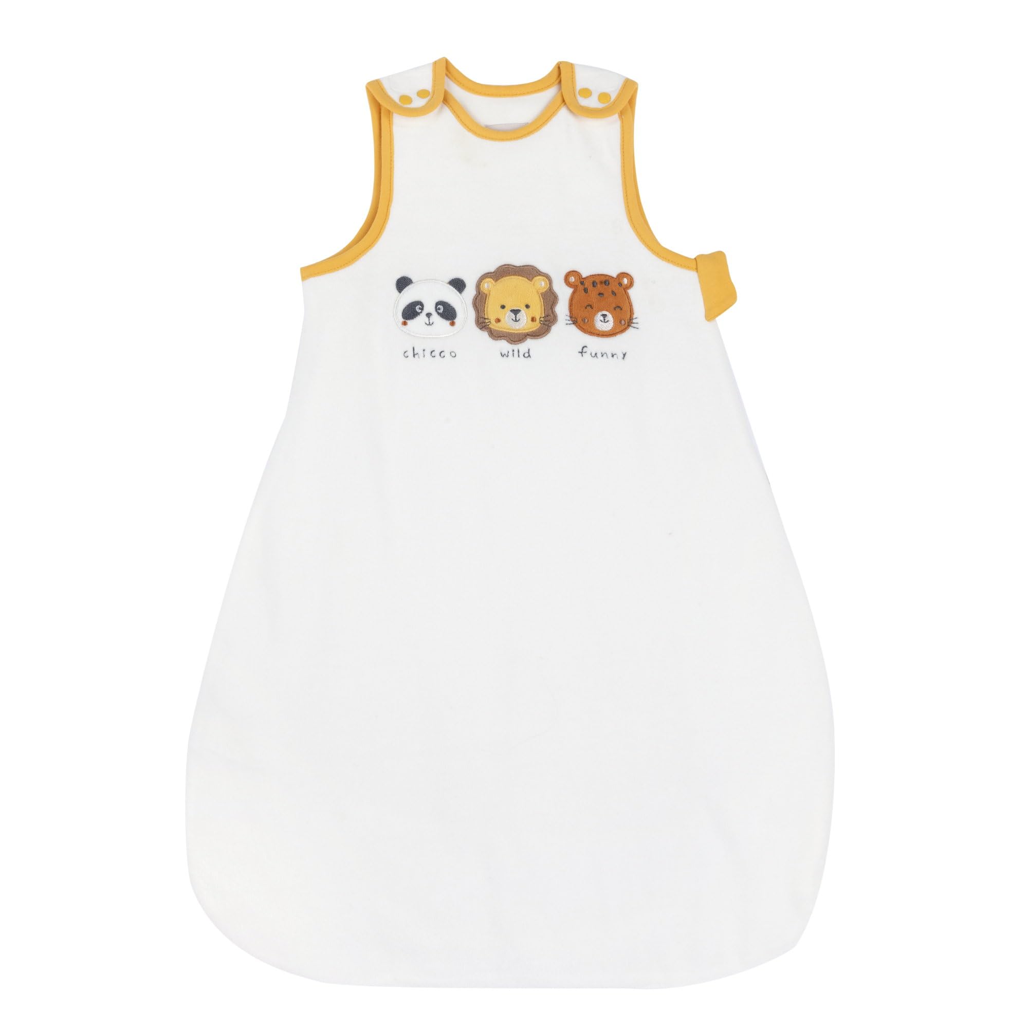 Chicco, Saco de dormir de chenilla para bebé con cremallera lateral (blanco, 6 meses), Color blanco., 6 mes