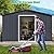 Acekool 10x12 FT Outdoor Metal Storage Shed, Large Garden Tool Shed with Lockable Door and Vents, Waterproof Galvanized Metal Sheds for Tools & Equipment, Garbage Can, Bike, Mower, Gray