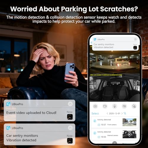 Image of IIWEY 4G LTE Dash Cam with Live-Streaming, Anti-Theft Car Security Camera, Instant Alert via App, Cloud & SD Storage, 2K+1080P Front Inside, No Screen, IR Night Vision, 24 /7 Parking Mode, GPS, OBD