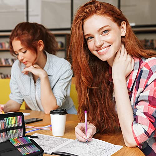 Gunsamg 240 Gel Pens For Adults Coloring Book,120 Coloring Markers Colored Gel Pen Set With 120 Glitter Refills & 1 Coloring Book For Kids Drawing,Crafting, Coloring #TOP7