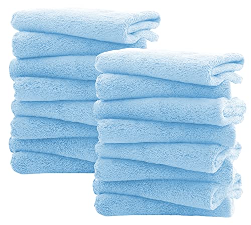 Image of Spotted Play 16 Pack Burp Cloths for Baby - 20" by 10" Ultra Absorbent Burping Cloth, Newborn Towel - Milk Spit Up Rags - Burpy Cloths for Unisex, Boy, Girl - Burp Cloths Set (Aquamarine)