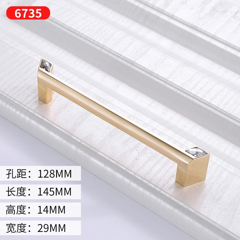 Tirador de armario dorado y moderno de 128mm para decoración de puertas y cajones 3