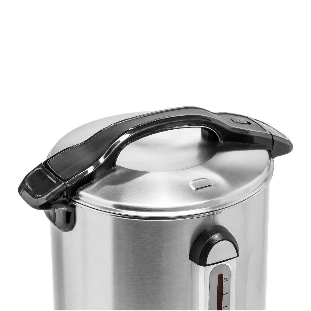 Dispensador de agua caliente | Acero inoxidable | Capacidad 15 litros | Dispensador de agua | Termotanque | Hervidor | con bandeja colectora | para hoteles, catering, restaurantes | 1600 W