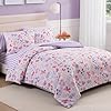 Wink Deer Full Size Comforter Sets with Sheets for Girls-7 Pieces Full Size Bedding Sets with Pink Comforter, Sheets, Pillowcases & Shams for Kids (Cute Botanical Flowers, 76" X 86") #1