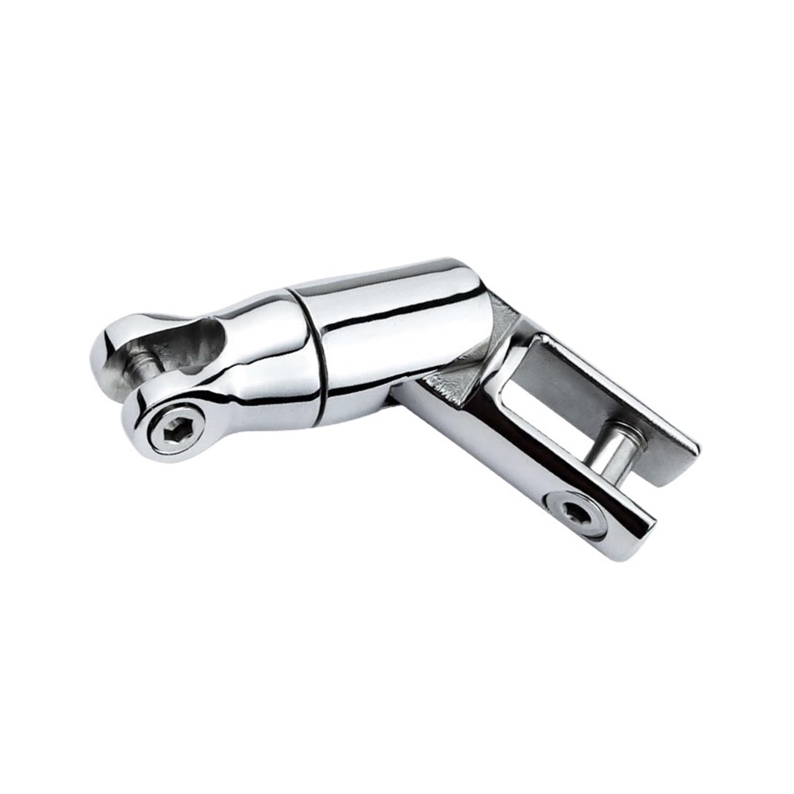 Lloopk Silver Marine 316 Stainless Steel Boat Pipe Eye End Cap Jaw Slide，Boat Anchor Double Swivel Connector