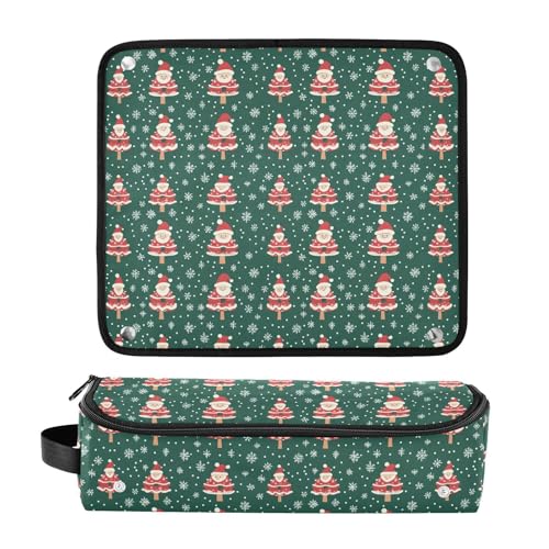 Bolsa de viaje resistente al calor para herramientas de cabello con diseño de árbol de Navidad de mármol miniatura 3