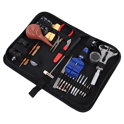 Cocoarm Kit de Reparación de Relojes Kit de Herramientas de Reemplazo de Batería de Reloj de Aleación de Acero con Abridor de Caja y Herramientas de Extracción de Eslabones para Ajuste de Correa