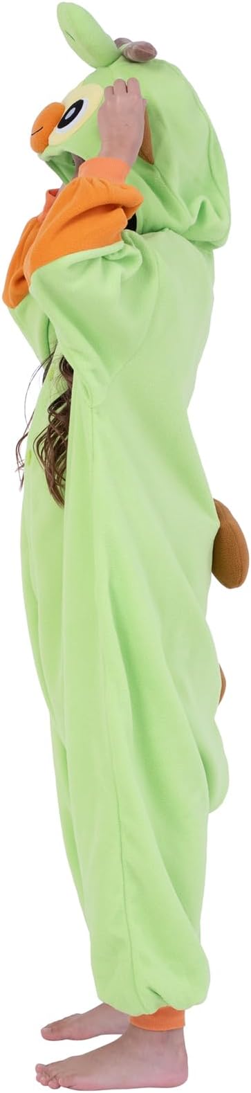 SAZAC Kigurumi - Pokemon - Grookey - Onesie Jumpsuit Halloween Costume Kids Size (7-9 Year Old) Green