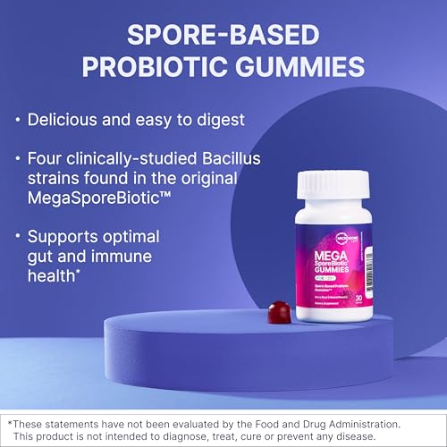 Image of Microbiome Labs MegaSporeBiotic Kids Probiotic - Spore Based Gummy Probiotics for Kids - Supports Gut Health & Immunity with Bacillus Probiotic Blend - Berry Flavored (30 Gummies)