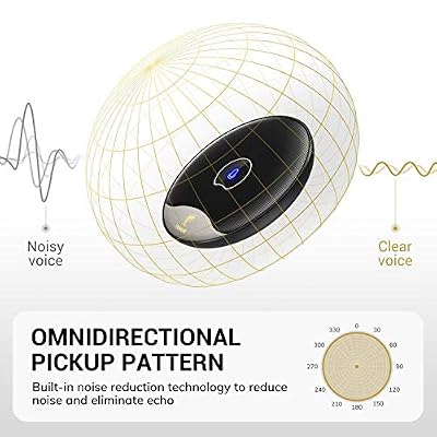 TONOR USB Conference Microphone, 360 Omnidirectional PC Computer Condenser Mic with Mute Button for Online Meeting/Class, Zoom Call, Skype Chatting, Plug & Play (TM20)