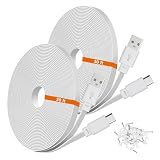 Paquete de 2 cables de extensión de alimentación USB C de 30 pies compatibles con Ring Pan-Tilt Indoor Cam 2024 Release y WYZE Duo Cam Pan, cámara...
