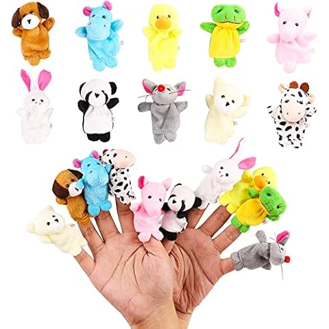 20Pcs Soft Plush Animals Finger Puppets Set for Kids Cover