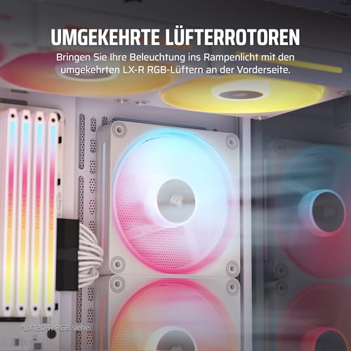 CORSAIR iCUE LINK LX140-R RGB 140mm PWM-Umkehrlüfter – Doppelter Lüftersatz – Geräuscharm, CORSAIR Magnetische Kuppellagerung… – Ansicht 3