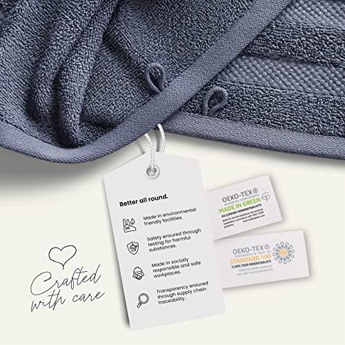 8-Piece Luxury Bath Towels Set - 100% Combed Cotton Bath Towel Sets, Heavenly-Soft & Absorbent Bathroom Towels | 2 Bath Towels | 2 Hand Towels | 4 Washcloths | Long-Staple Ring-Spun, Oeko-Tex Towels #TOP4