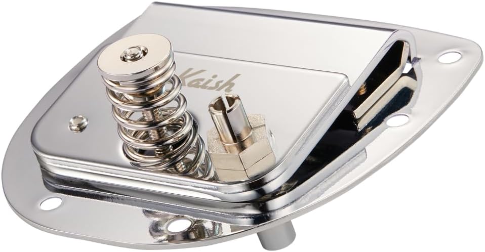 KAISH Electric Guitar Tremolo Assembly Tremolo Bridge Vibrato Tailpiece with Tremolo Arm for Jaguar/Jazzmaster without Lock Button Chrome
