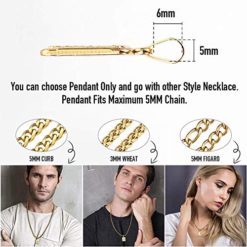 Trendsmax Square Letter Initial C Pendant Bundle With 5Mm Curb Cuban 24Inch Link Chain Necklace For Men Boys #TOP5