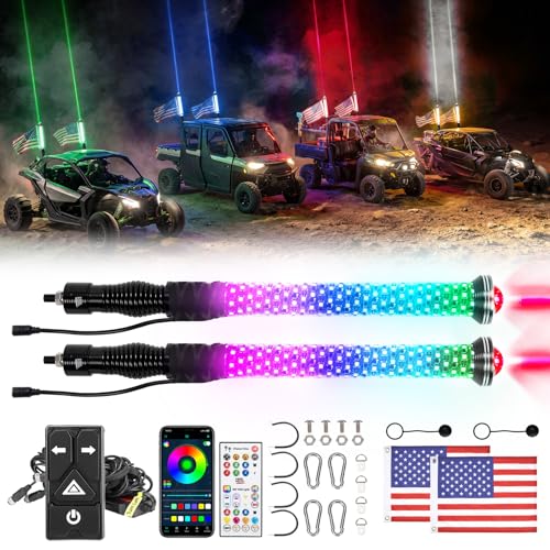 KEMIMOTO Universal 2-in-1 2pc 2ft Whipless Fat Whip Lights