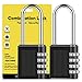 Price comparison product image 2 Pack Combination Padlock, 2.6 inch Long Padlock Locker Locks, Weatherproof Code Pad Lock with 4-Digit Smooth Dial for School, Gym Locker, Cabinets, Garage, Fence, Hasp, Toolbox(Black)