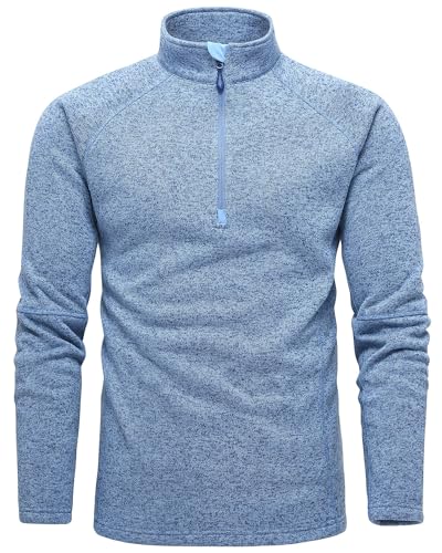 Gopune Men's Quarter-Zip Jacket Long Sleeve Outdoor Athletic Pullover Sweater3