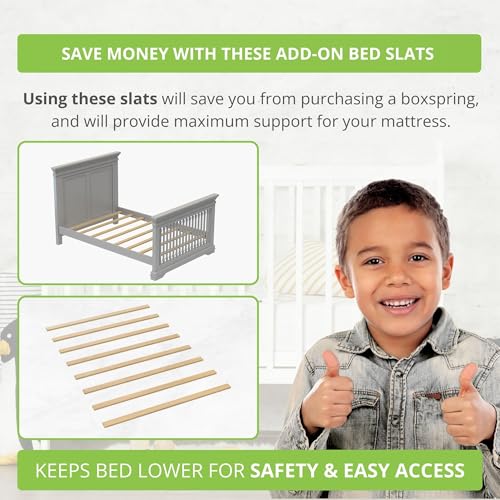 image for CC KITS Full Size Bed Slats - 8pc Solid Wood Under Mattress Support - 